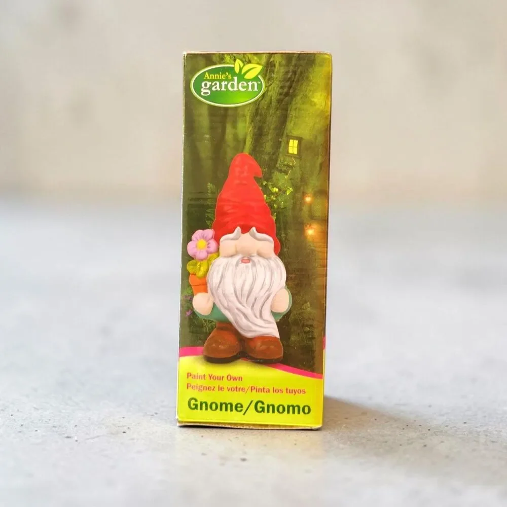 Annie's Garden DIY Paint Ceramic Gnome Kit with 6 Paints Brush  NEW